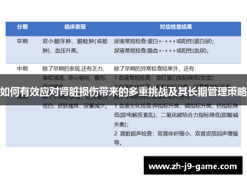 如何有效应对肾脏损伤带来的多重挑战及其长期管理策略